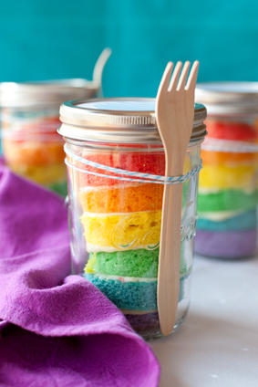 Rainbow Cupcakes in a Jar Recipe
