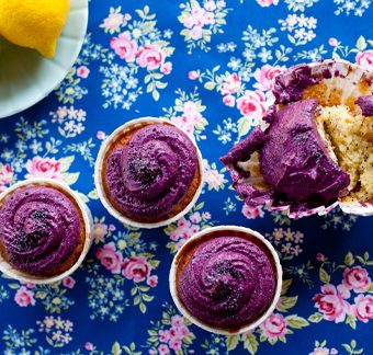 Lemon Poppy Seed Muffins with Blueberry Icing Recipe