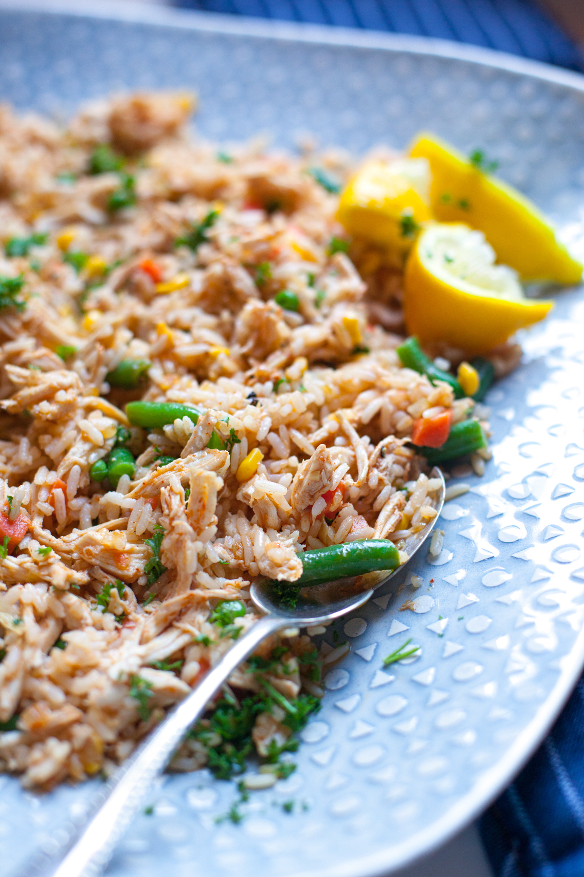 Spicy Rice and Chicken Strips - Easy and delish recipe for leftover chicken 