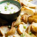 Potato Wedges with Spring Onion and Sour Cream Dip