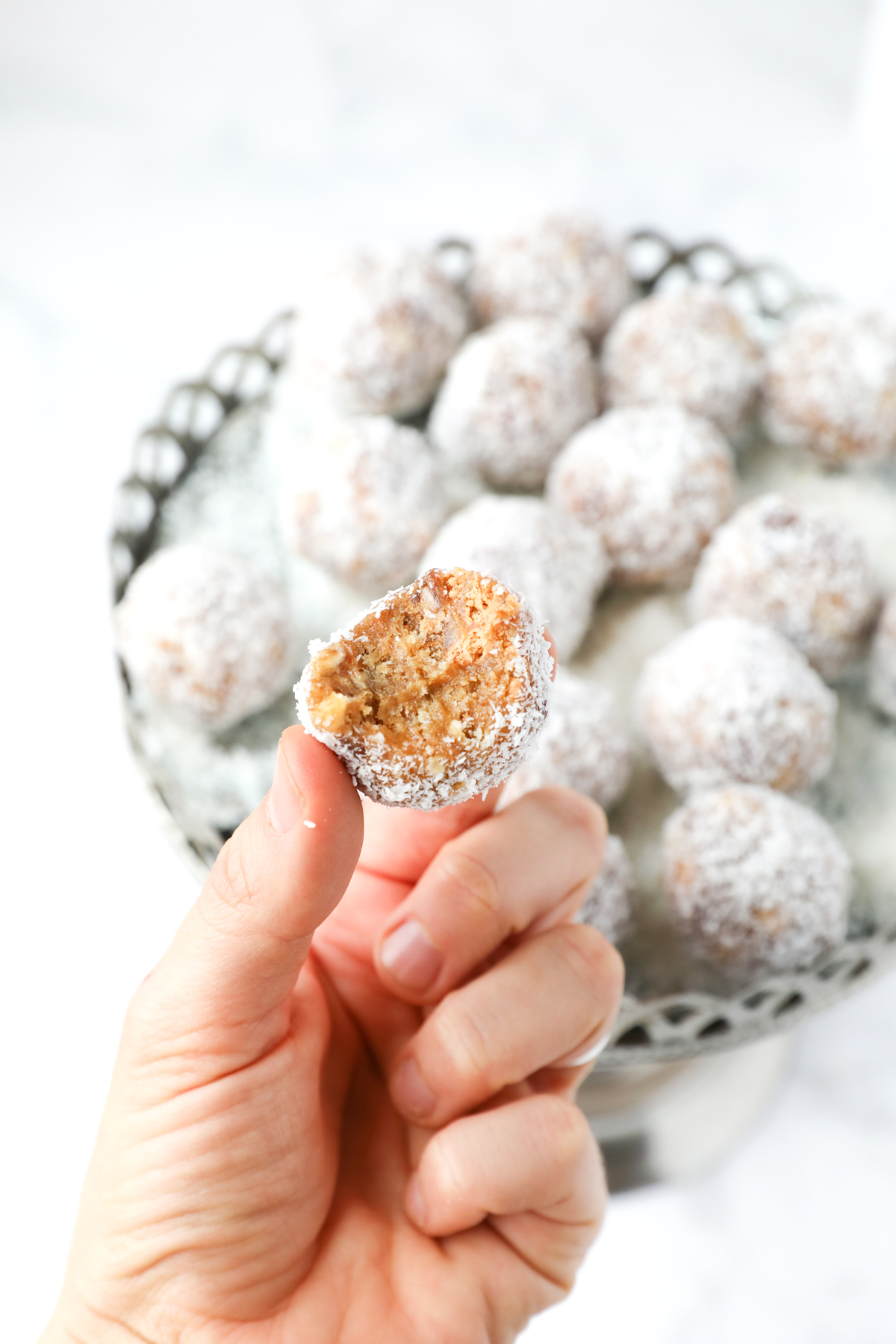 date balls rolled in coconut