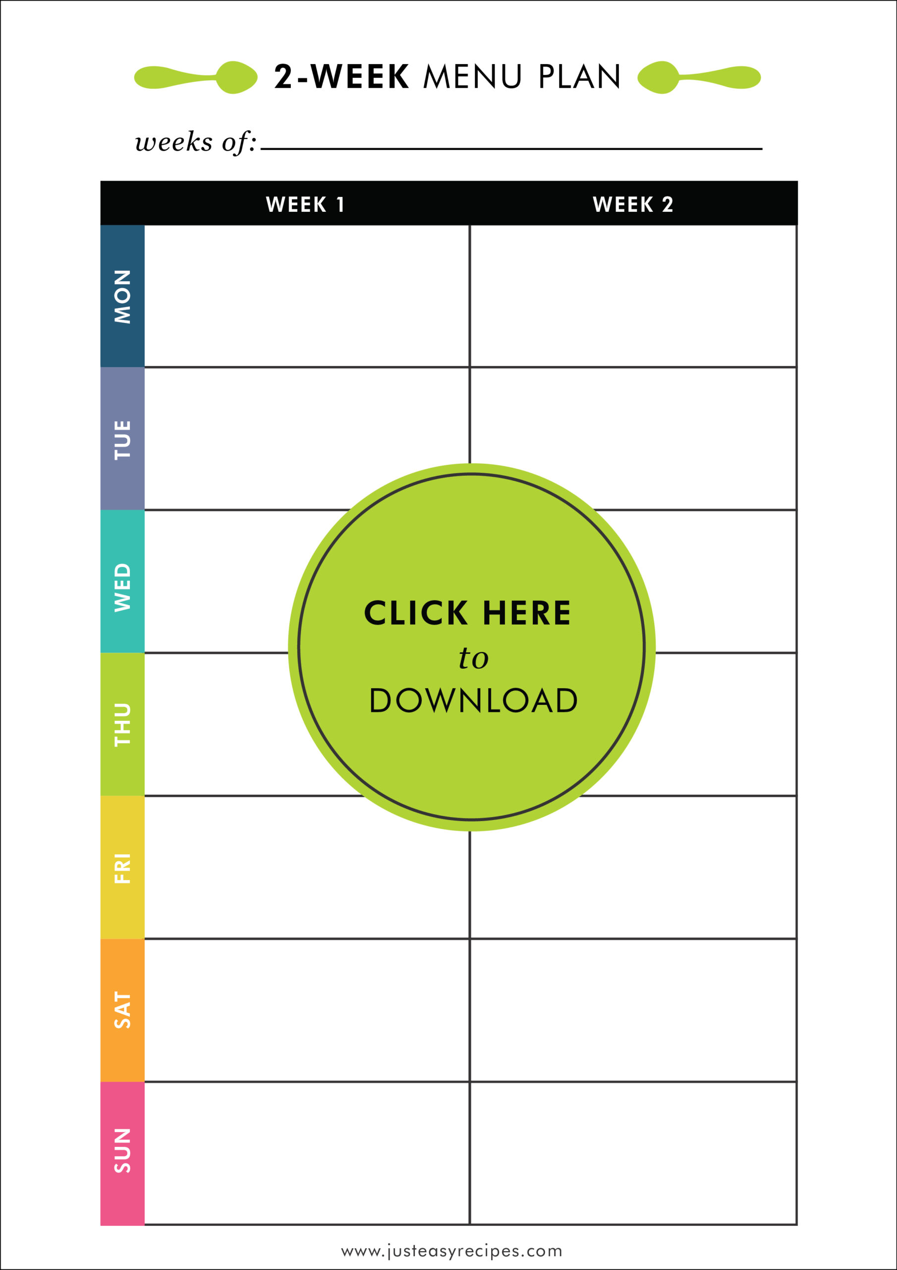 Free Meal Plan Printables - Just Easy Recipes