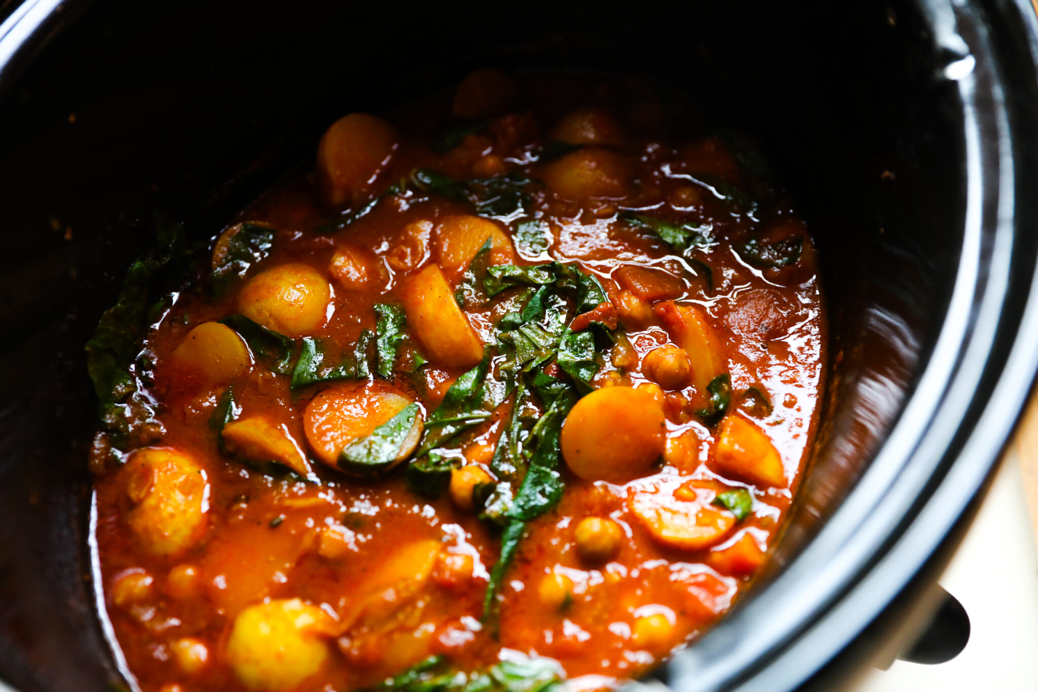 Slow Cooker Potato and Chickpea Curry - Just Easy Recipes